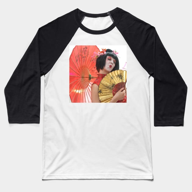 Chinese Lady Baseball T-Shirt by fotoWerner